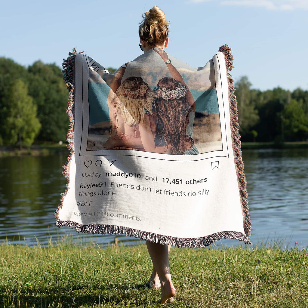 Personalized Gift for Best Friend Photo Blanket - Unique Gift for Her