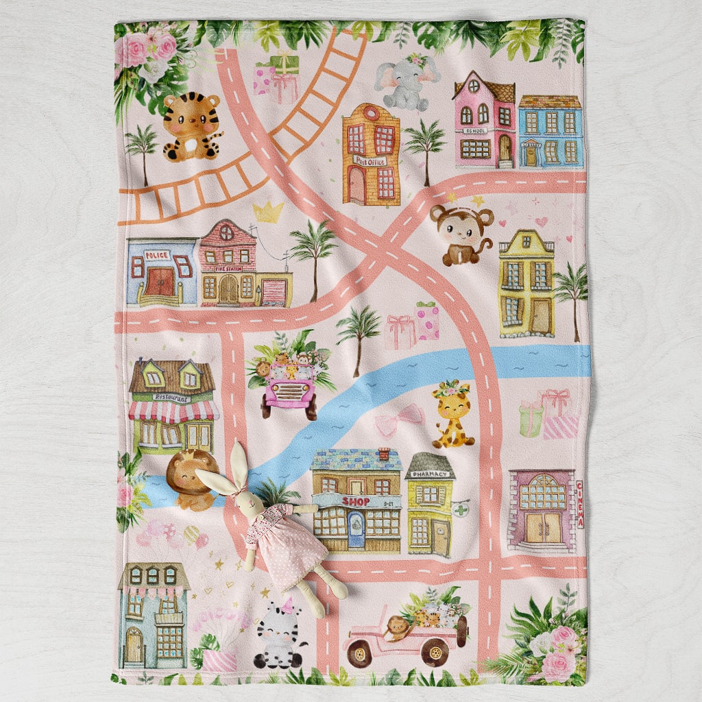 Animal City Cute Blanket for Kids, Cute Blankets for Kids with Animals