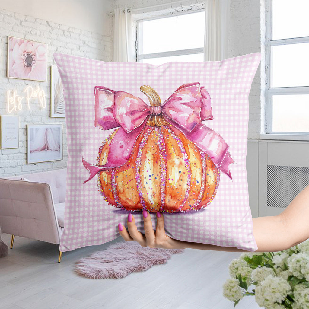 Coquette Pumpkins Halloween Pillow