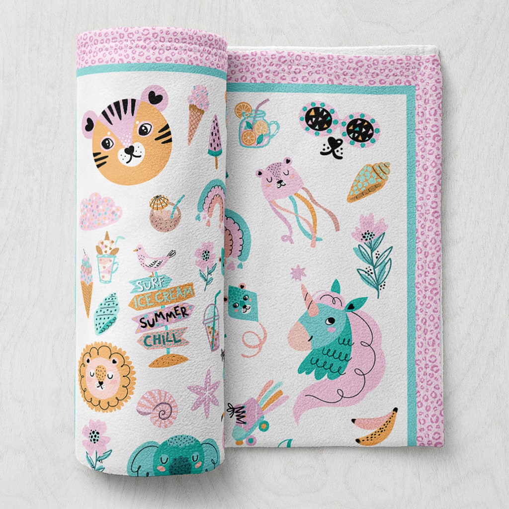 Custom Blanket Sweet Summer Dreams, Soft Personalized Blanket for Kids