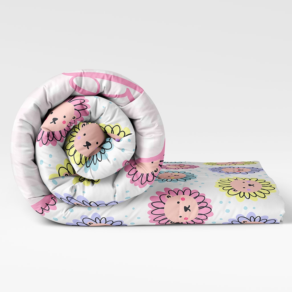 Custom Comforter Kids Lion, Custom Monogrammed Bedding for Girls