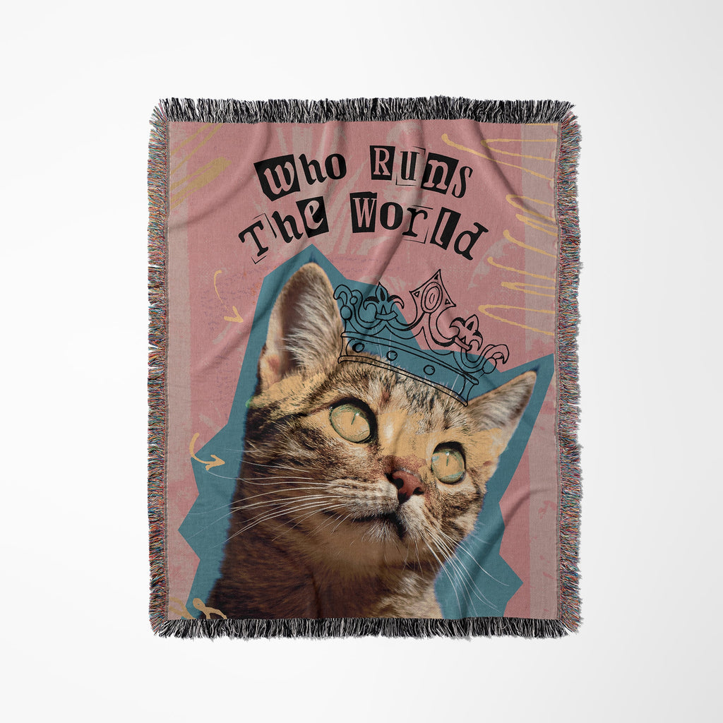 Custom Pet Portrait Woven Blanket - Pop Art, Custom Pet Gift