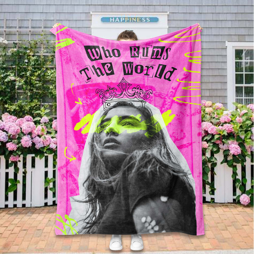 Custom Photo Blanket Pop Art, Unique Personalized Gift for Best Friend