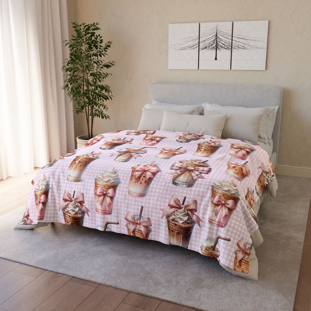 Iced Coffee Halloween Blanket – 🎀 Coquette Aesthetic Bedroom Decor