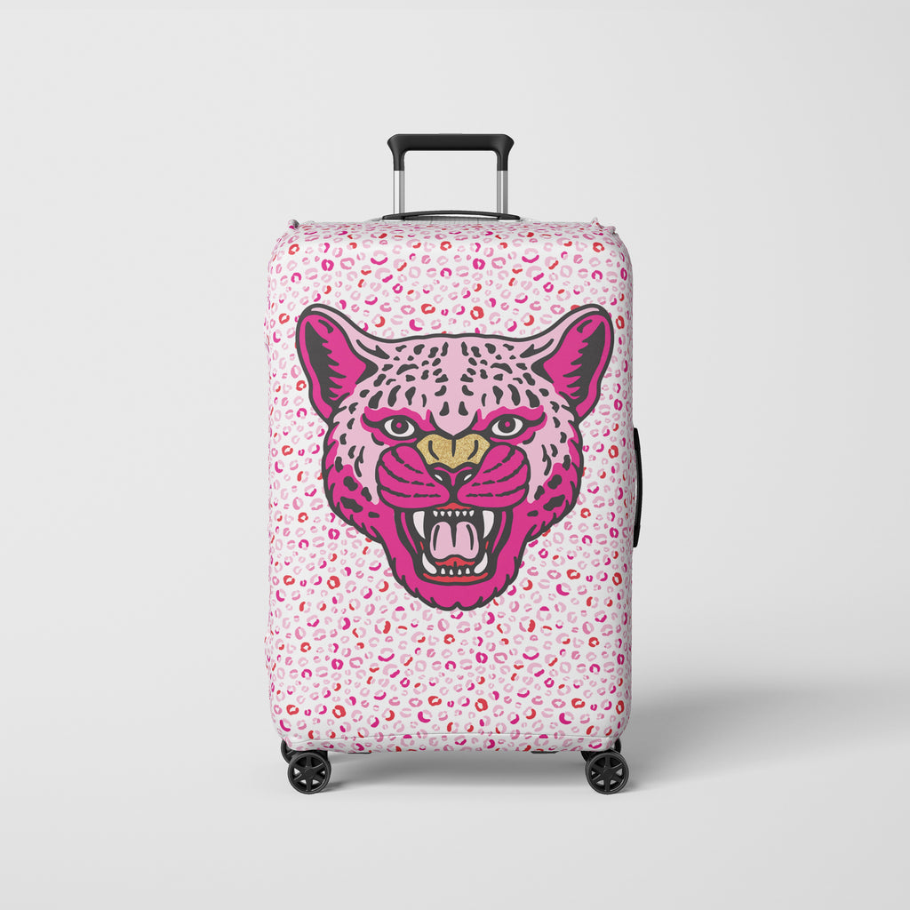 Luggage Cover Pink Cheetah "Roar"_1