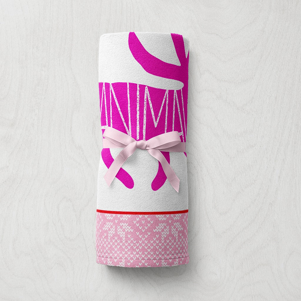 Merry XMas Ya Blanket, Pink Christmas Blanket, Cozy Christmas Gift