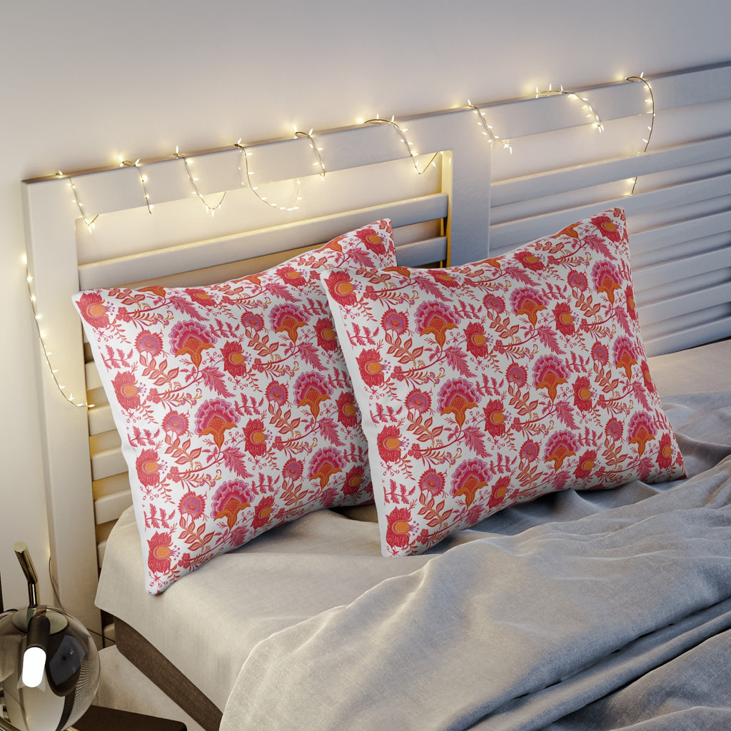 Pink Preppy Pillow Sham Floral Vintage Charm