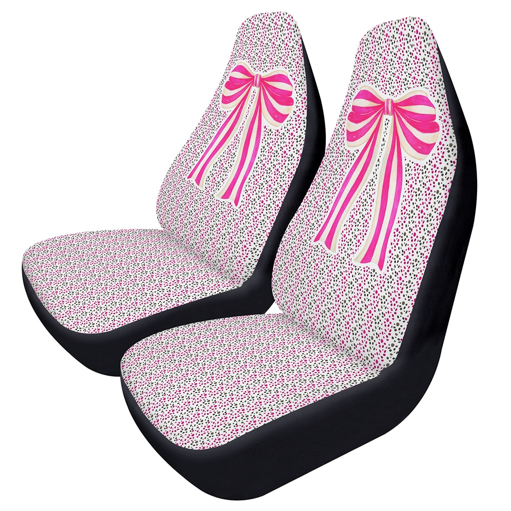 Pink Ribbon Car Seat Covers, Pink Car Decor Accessories for Women