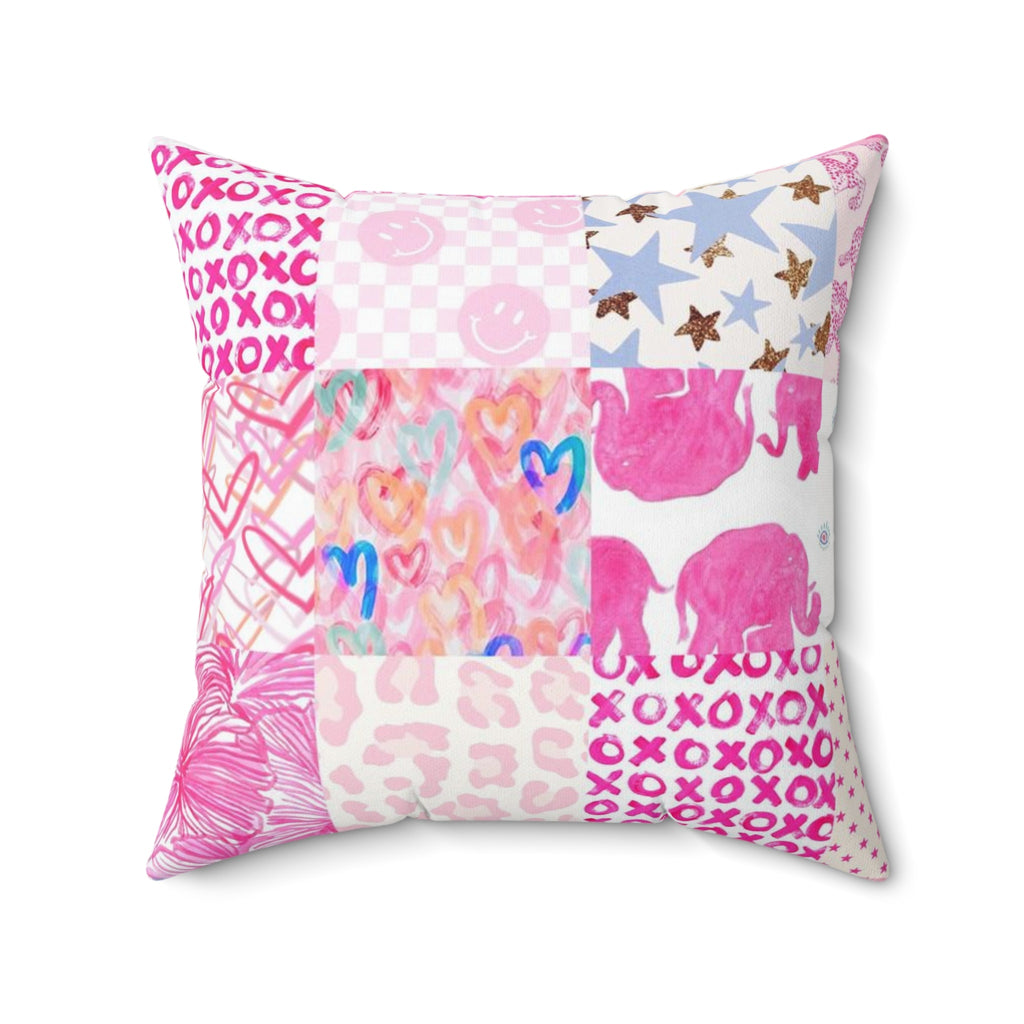 Preppy Pink Throw Pillow, Cute Pillow, Pink Aesthetic Teen Room Decor