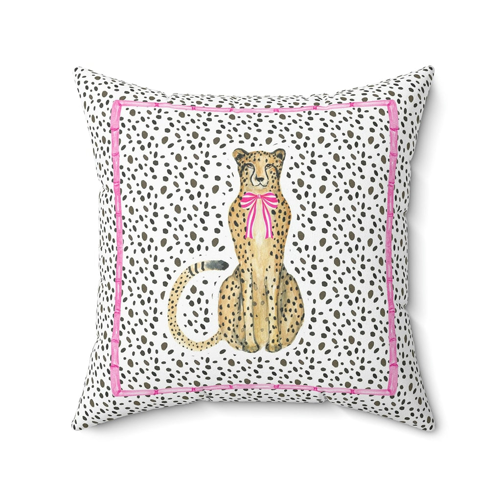 Preppy Throw Pillow Cheetah Pink Preppy Room Decor, Cute Dorm Decor