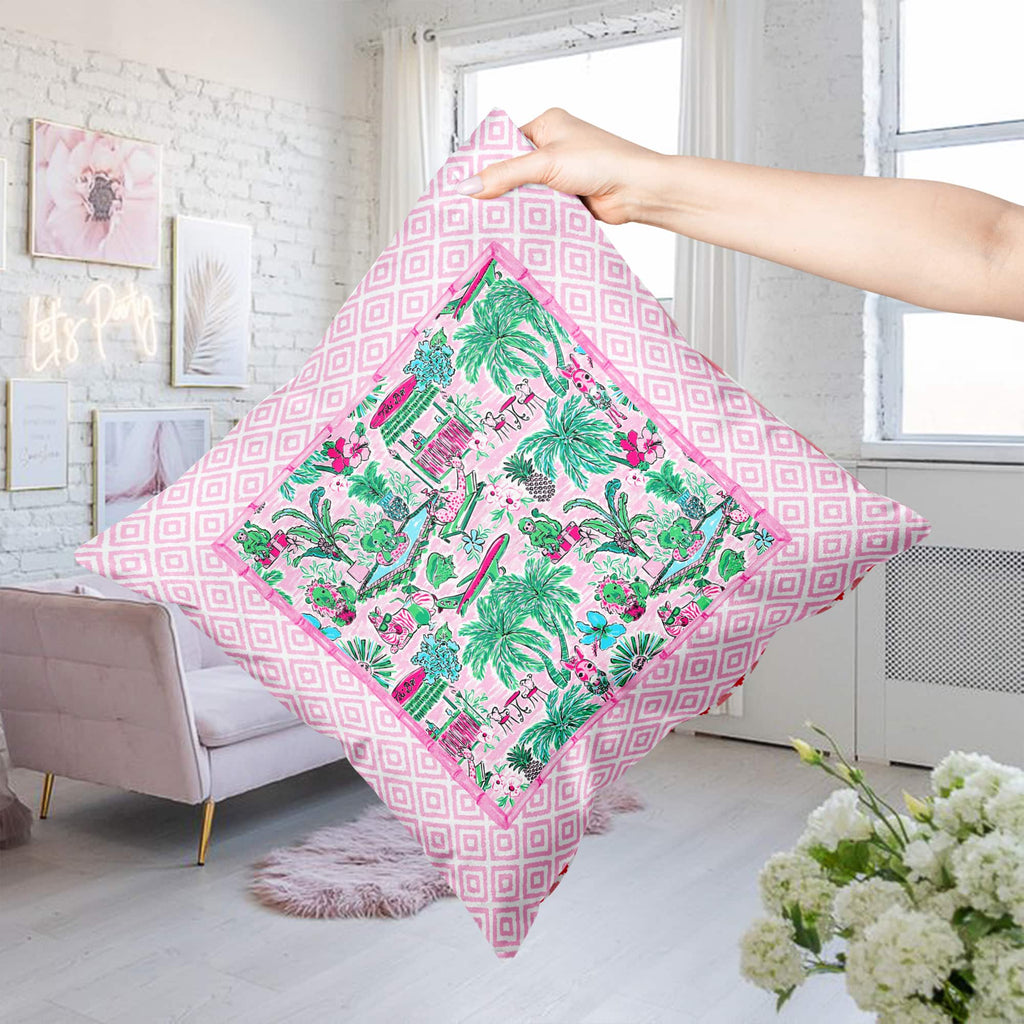 Preppy Throw Pillow Jungle Party