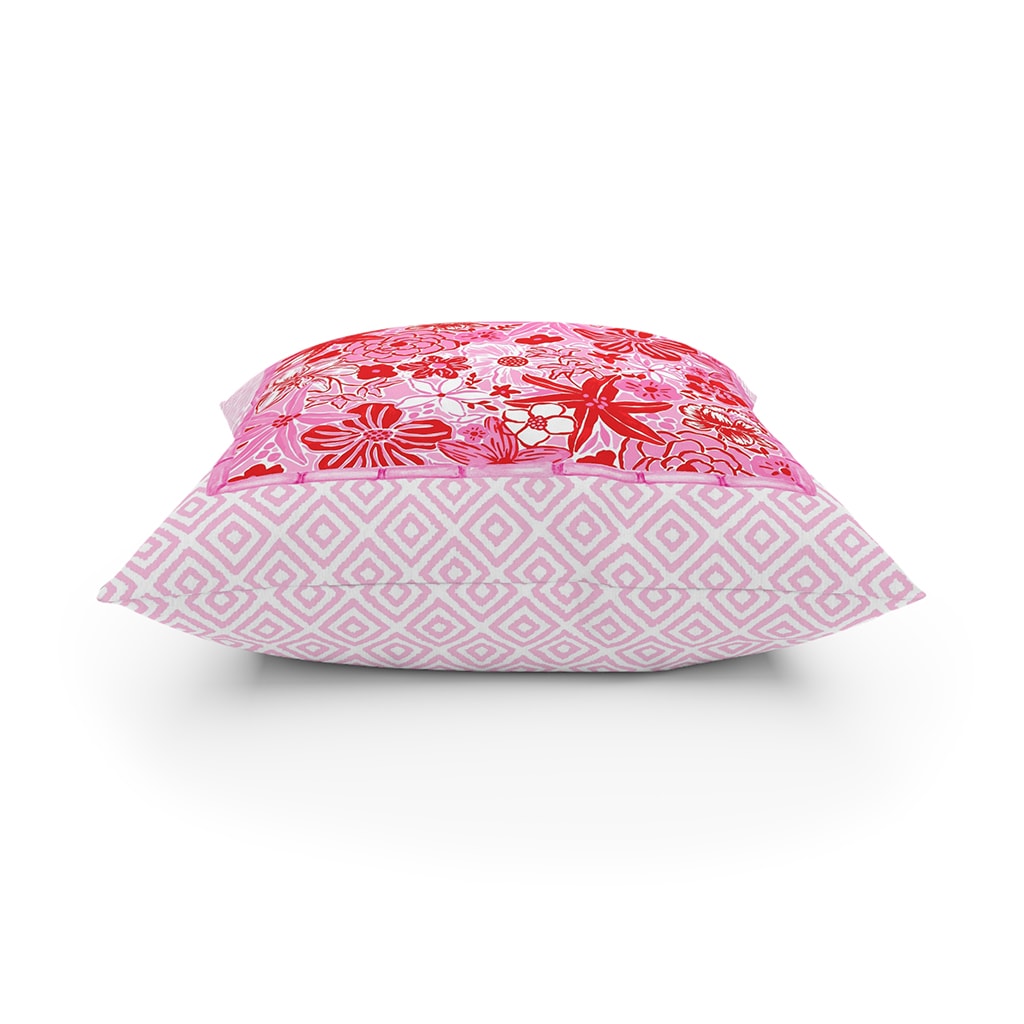 Preppy Throw Pillow Floral, Colorful Preppy Aesthetic Bedroom