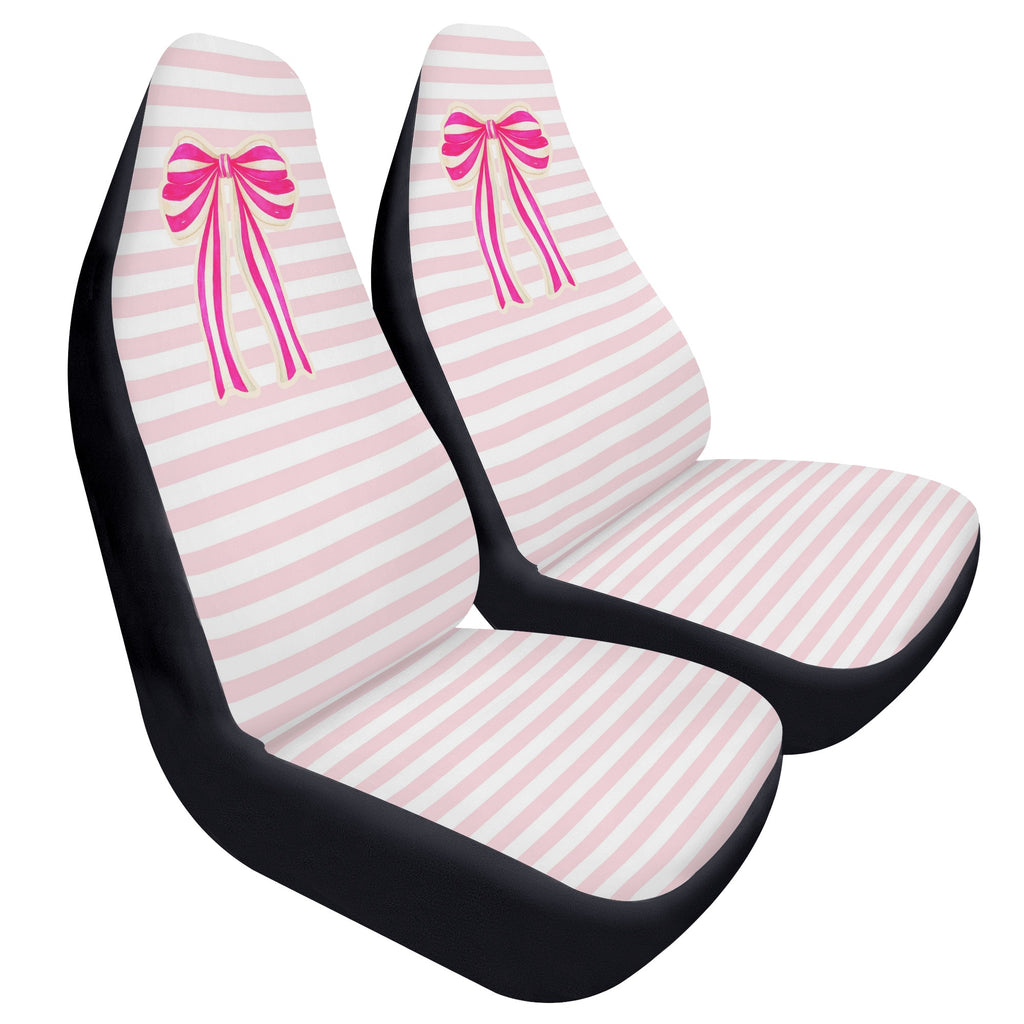 Ribbon Striped Car Seat Covers Pink Car Decor for Women, Car Accessories