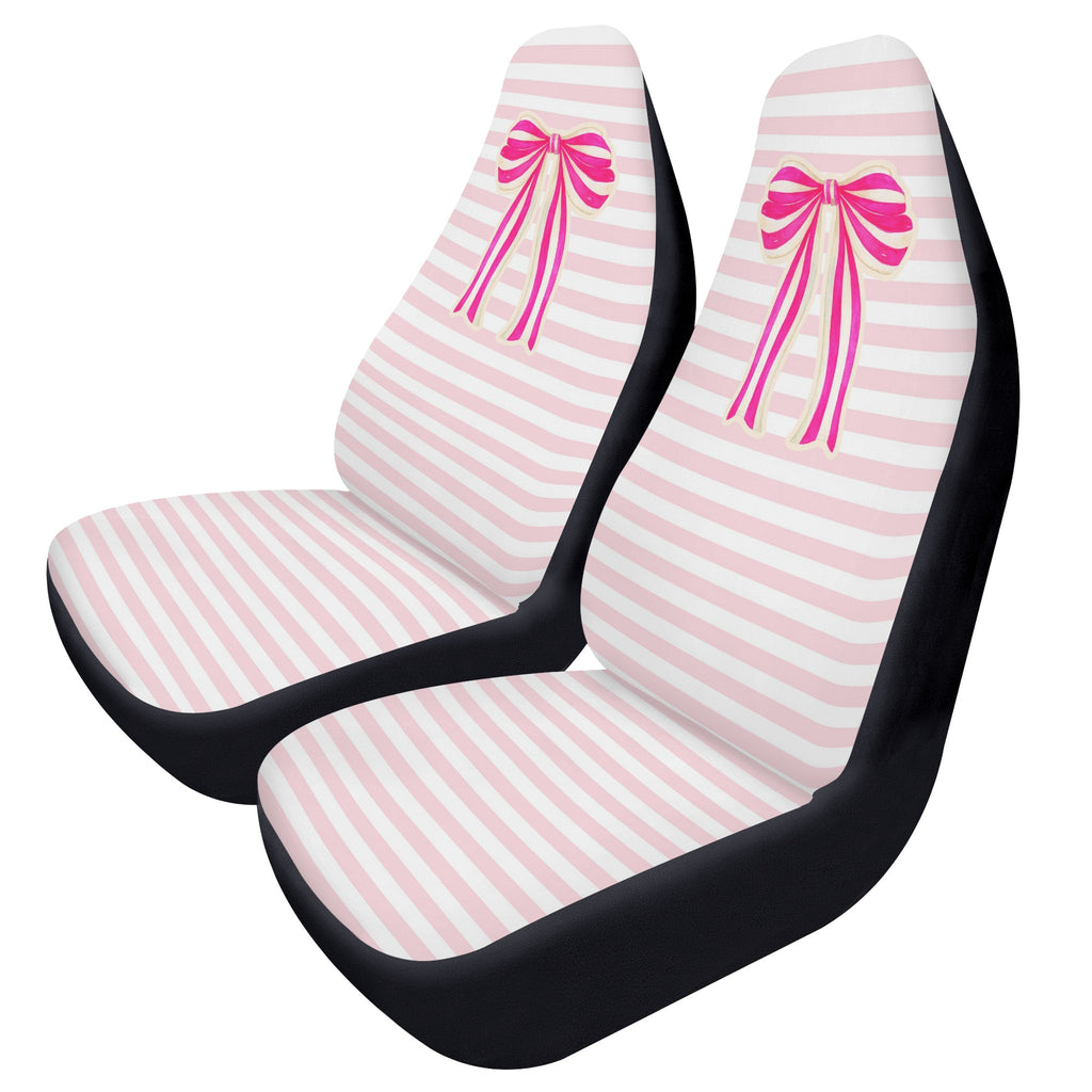 Ribbon Striped Car Seat Covers Pink Car Decor for Women, Car Accessories