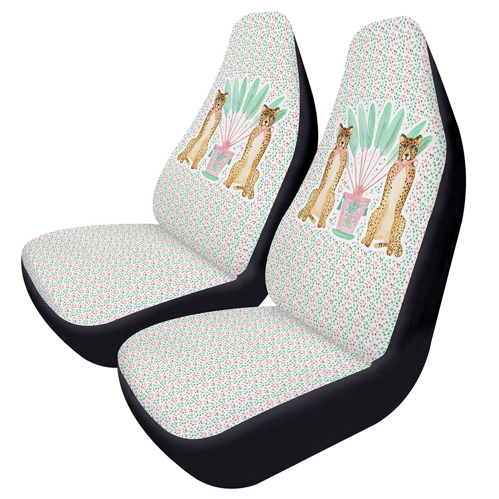 Tropical Cheetah Car Seat Covers, Car Decor Accessories for Women