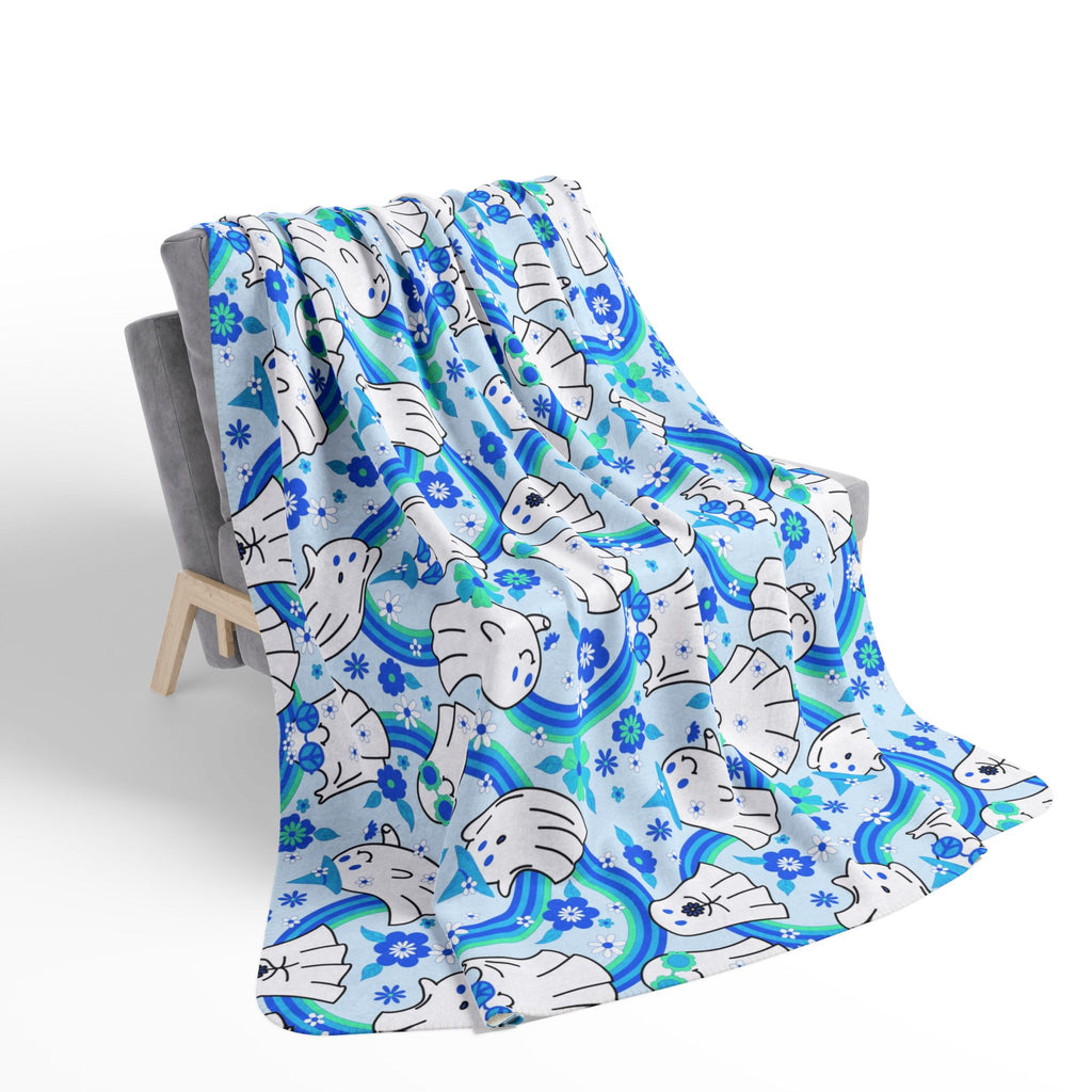 Blue Ghosts Halloween Blankets – Cozy, Cute and Perfect for Girly Halloween Decor