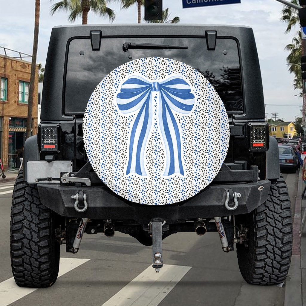 Blue Ribbon Spare Tire Cover for SUV for Women, Car Decor Accessories