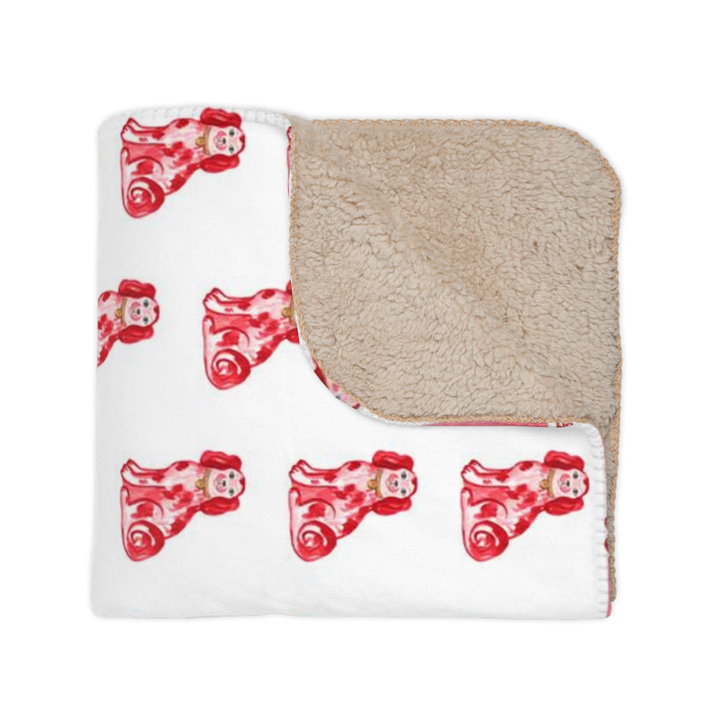 Cute Blanket Preppy Dog, Pink Preppy Bedroom Aesthetic for Girls