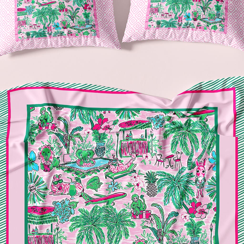 Preppy Duvet Cover for Summer, Cute Preppy Bedding for Teen Girls
