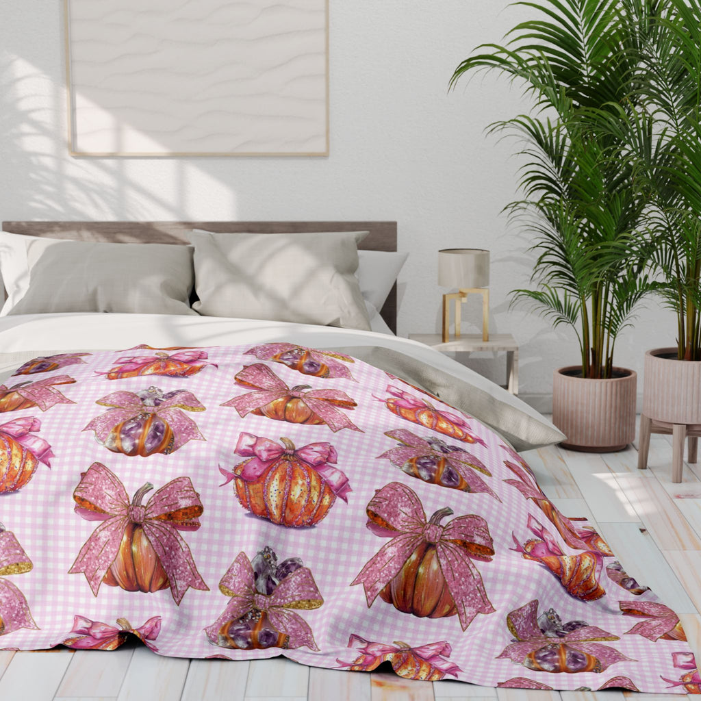 Coquette Pumpkins Halloween Blanket 