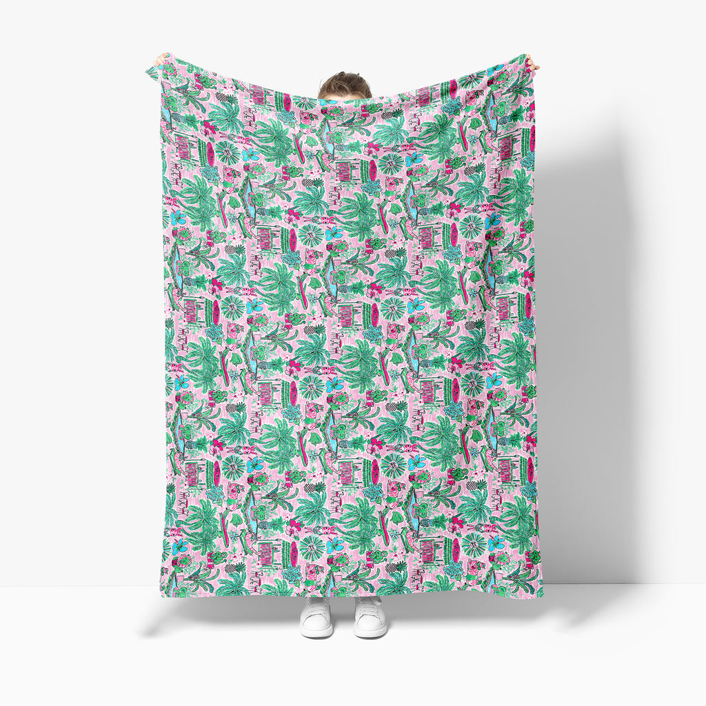 jungle party green blanket