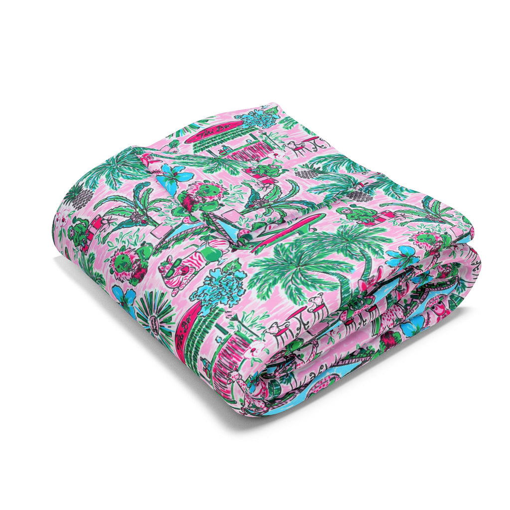 Tropical Jungle Vacation Blanket – Cozy Kids' & Teens' Bedding Gift