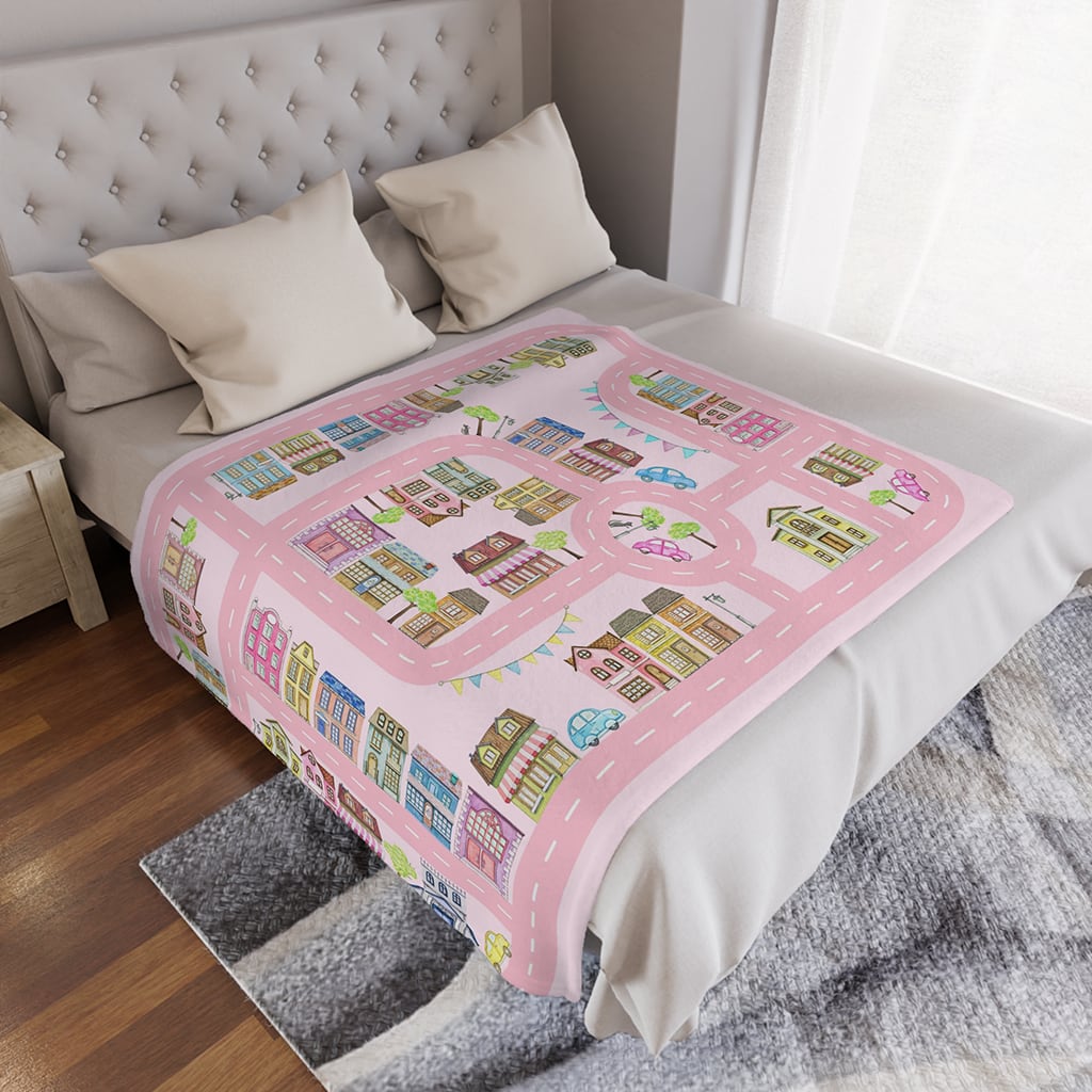 Pink City Adventure Blanket, Childrens Throws, Blankets & Bedspreads