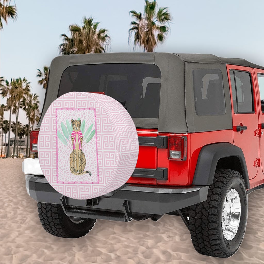 Pink Preppy Cheetah Spare Tire Cover