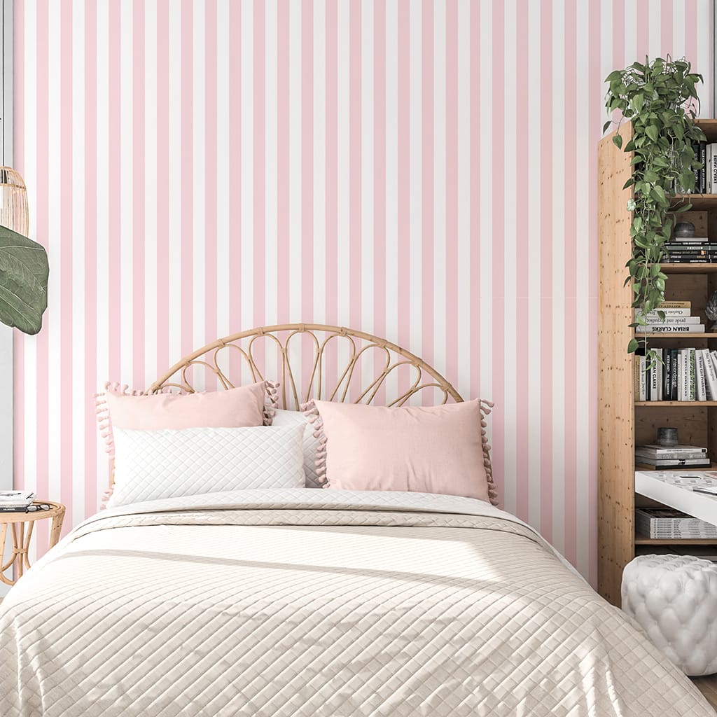 Peel and Stick Wallpaper - Light Pink Striped Wallpaper