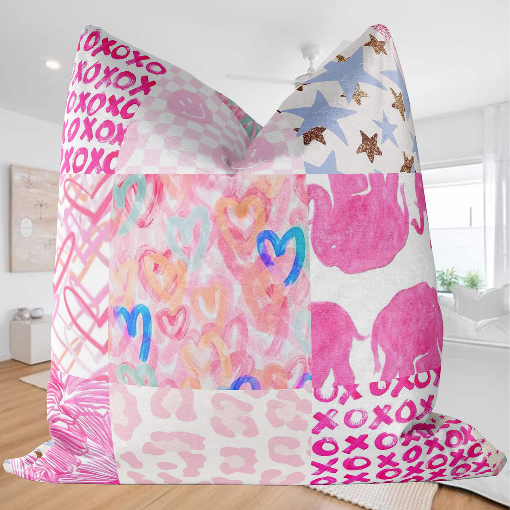 Preppy Pink Throw Pillow, Cute Pillow, Pink Aesthetic Teen Room Decor