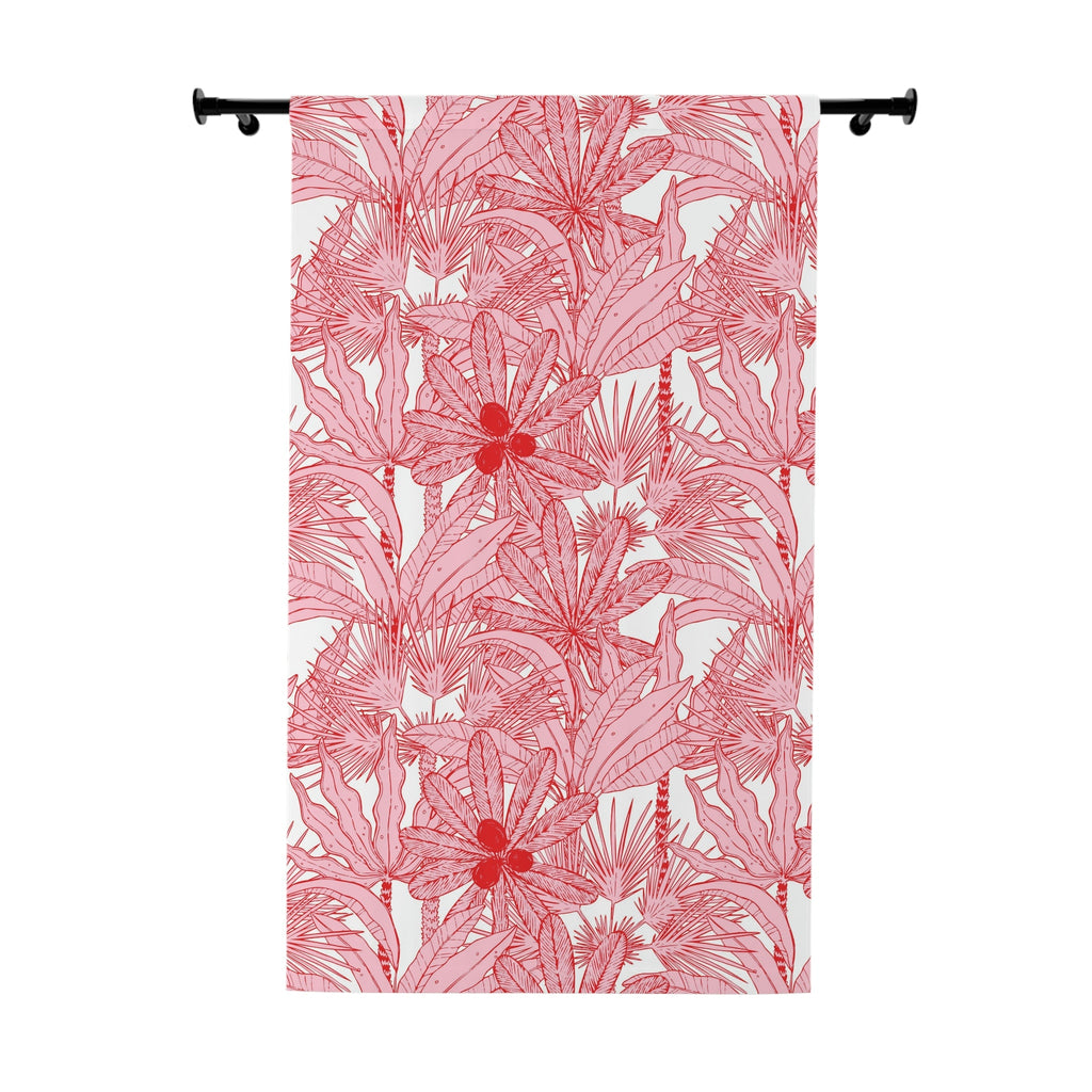 Blackout Curtain Pink and Red Tropical Floral Tahiti