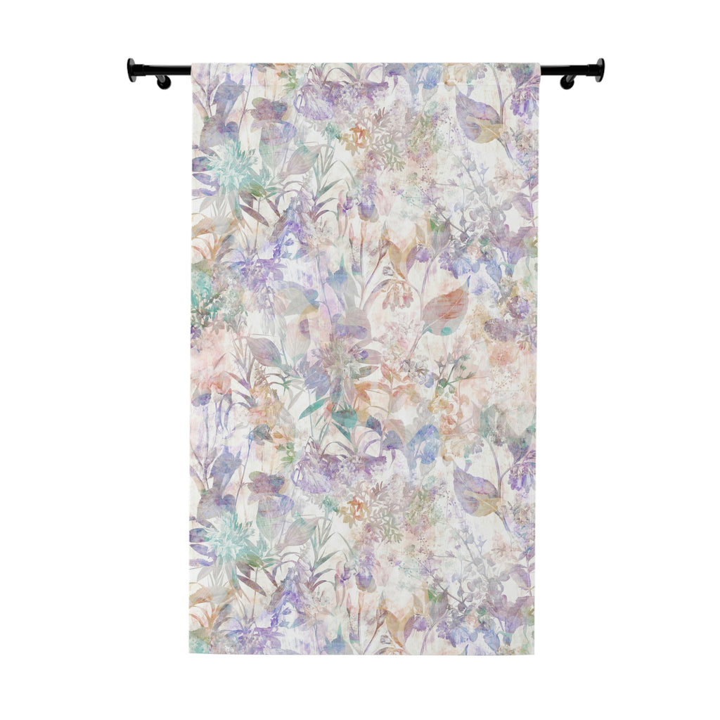 Blackout Window Curtain Floral, Pastel Curtain with Flower Pattern
