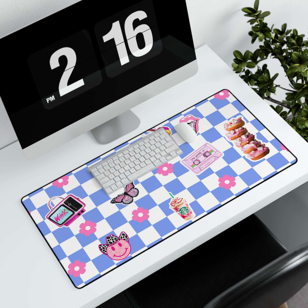 Checkerboard Mousepad, Teen Desk Decor, Trendy Y2K Desk Mat for Girls