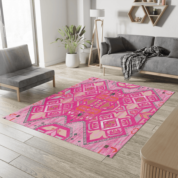 Pink boho deals rug