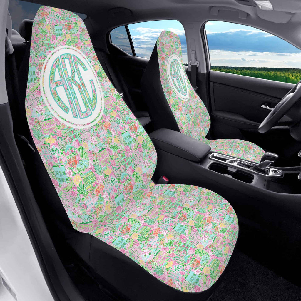 Custom Car Seat Covers Monogrammed Preppy Summer