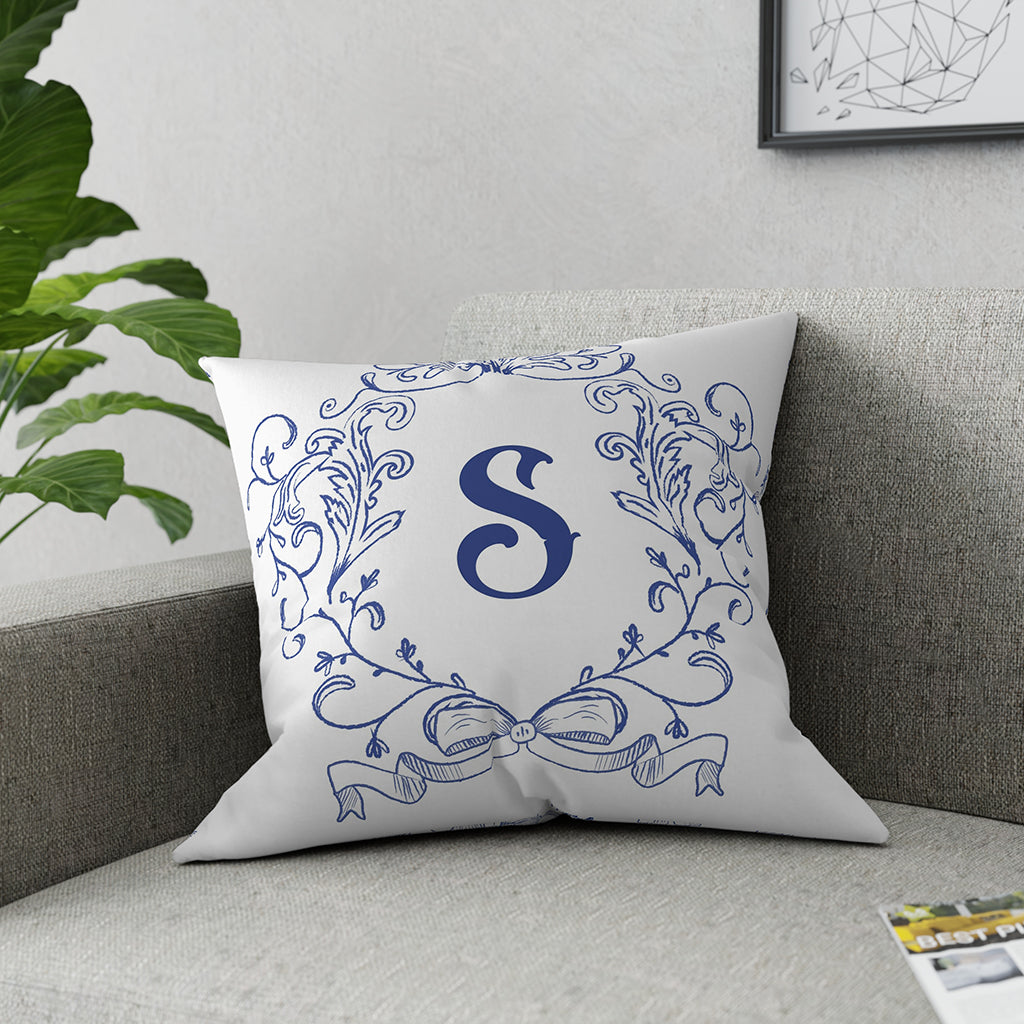 Custom Pillow - Monogrammed Pillow - Blue Toile Throw Pillow – Literally  Pretty