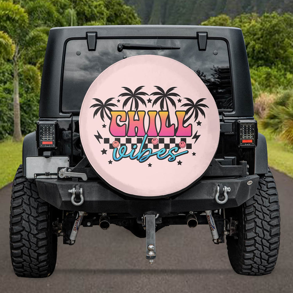 Cute Spare Tire Cover Pink - Chill Vibes - Cool Car Accessories