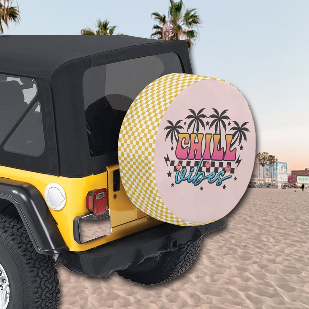 Cute Spare Tire Cover Pink - Chill Vibes - Cool Car Accessories