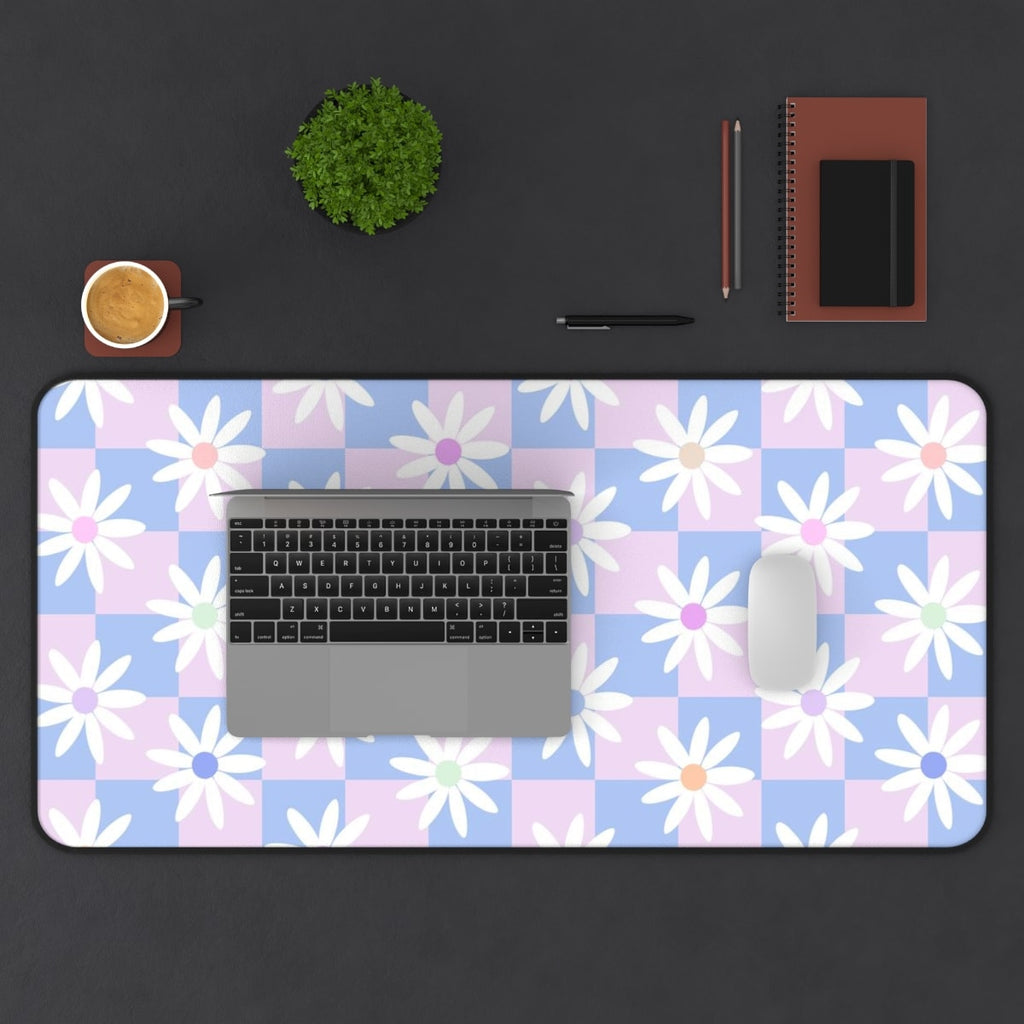 Desk Mat Soft Floral Desk Decor Aesthetic for Teen Desk