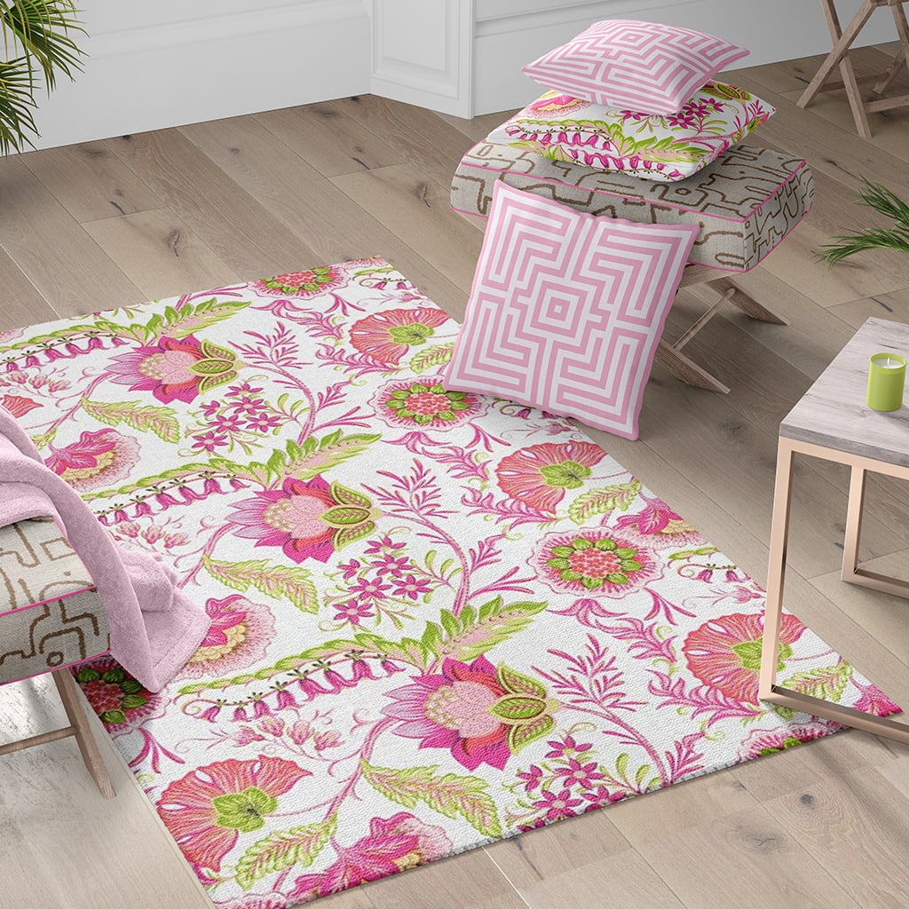 Floral Area Rug Hadley, Low-Pile Area Rug for Spring Summer Room Decor