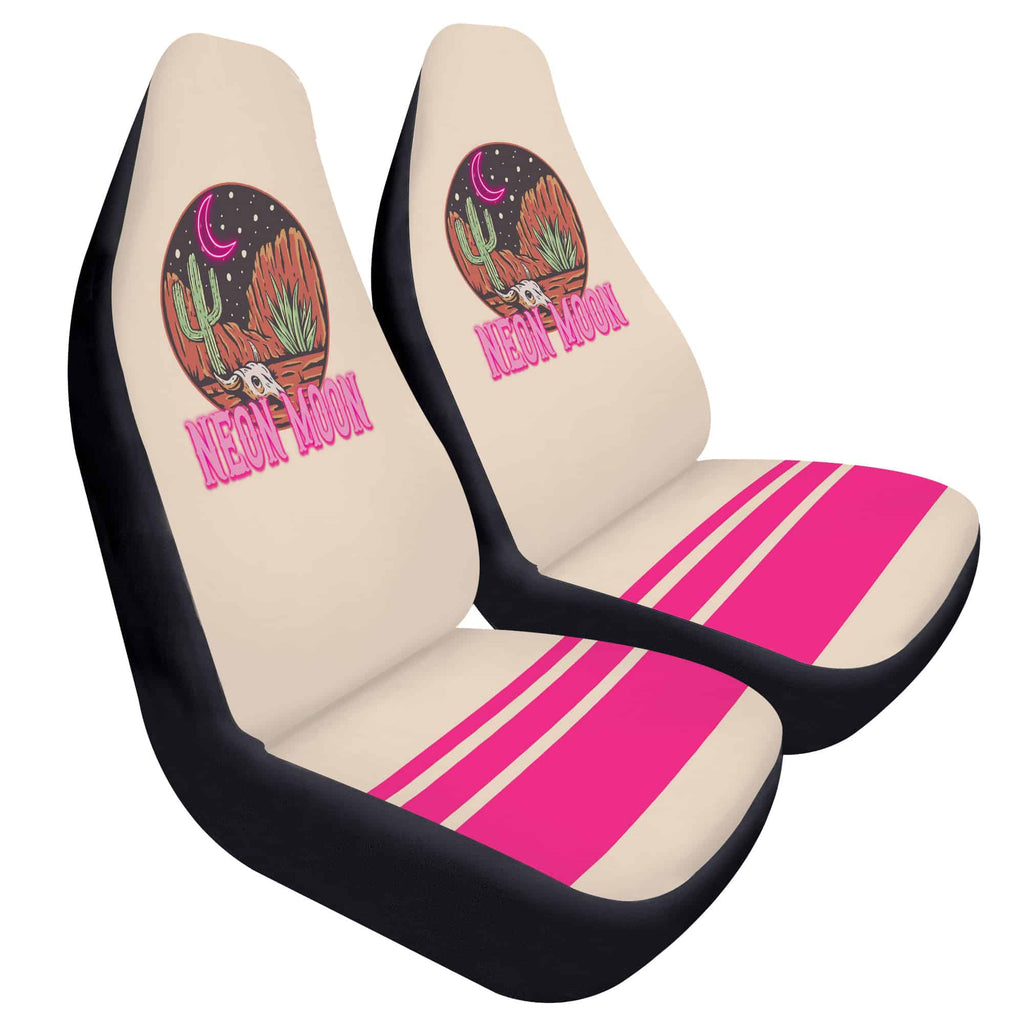 Pink Boho Car Seat Covers - Girly Car Interior Decor - Moon