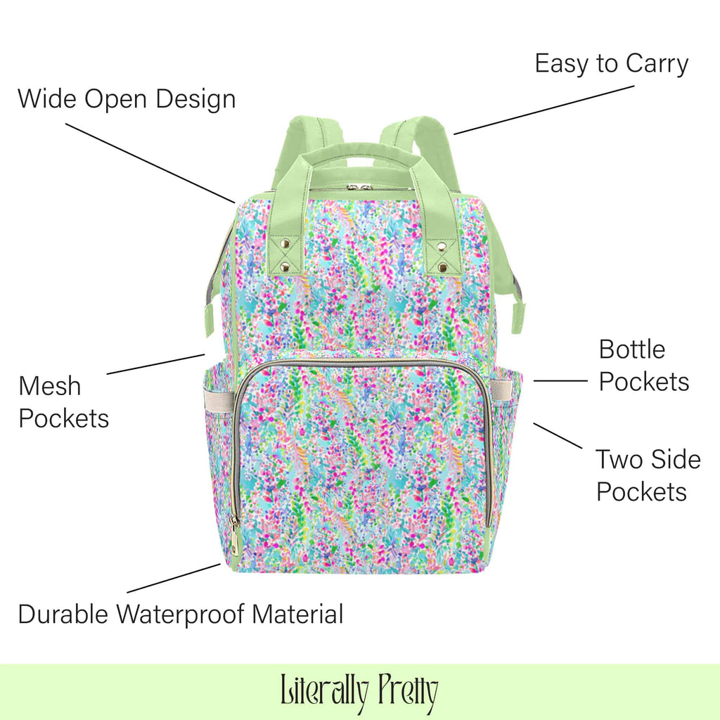 Cute multifunctional preppy backpack with multiple practical pockets