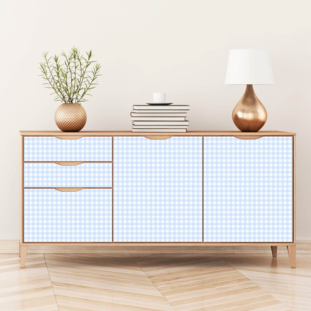 Peel and Stick Wallpaper Gingham Blue