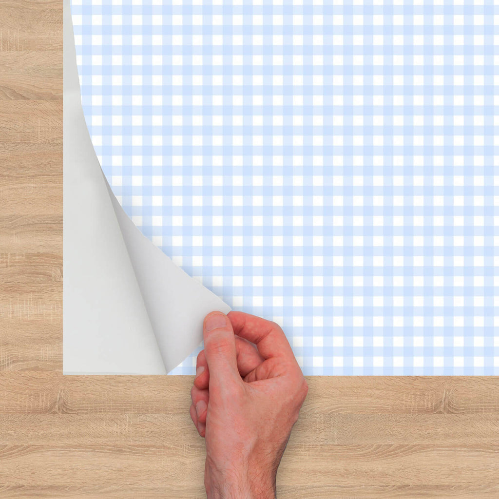 Peel and Stick Wallpaper Gingham Blue