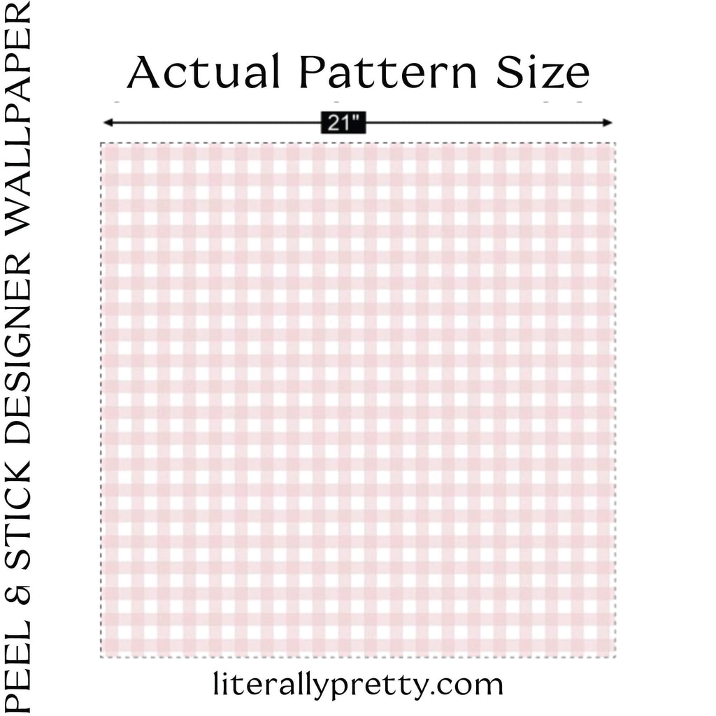 Peel and Stick Wallpaper Pink Gingham Blush