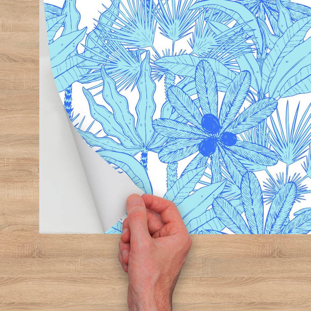 Peel and Stick Wallpaper Tropical Blue Tahiti Wallpaper Sample