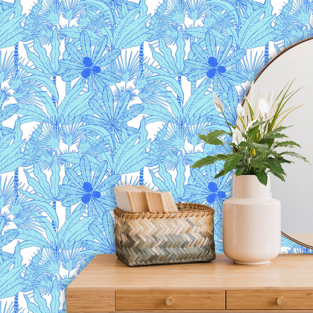 Peel and Stick Wallpaper Tropical Blue Tahiti Wallpaper