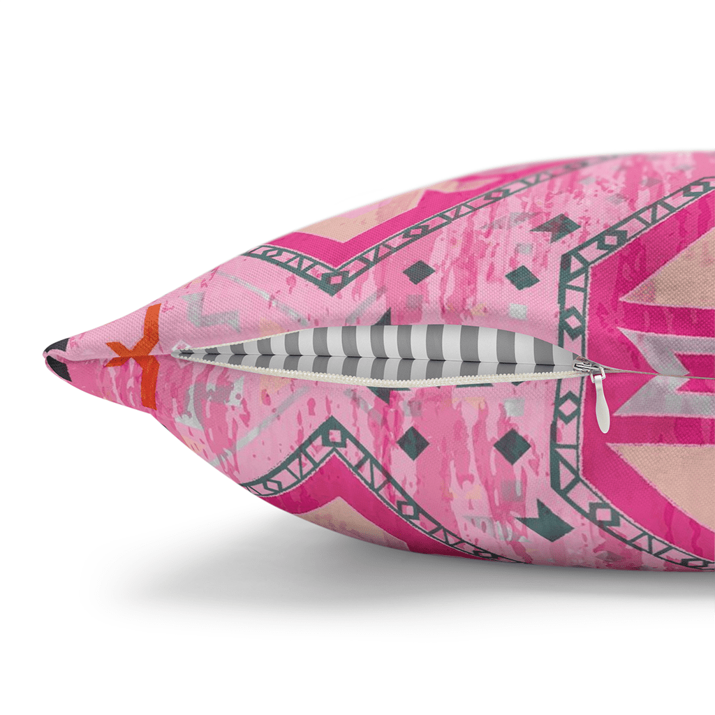 Pink Boho Pillows Ikat - Hot Pink, Boho Throw Pillows for Couch