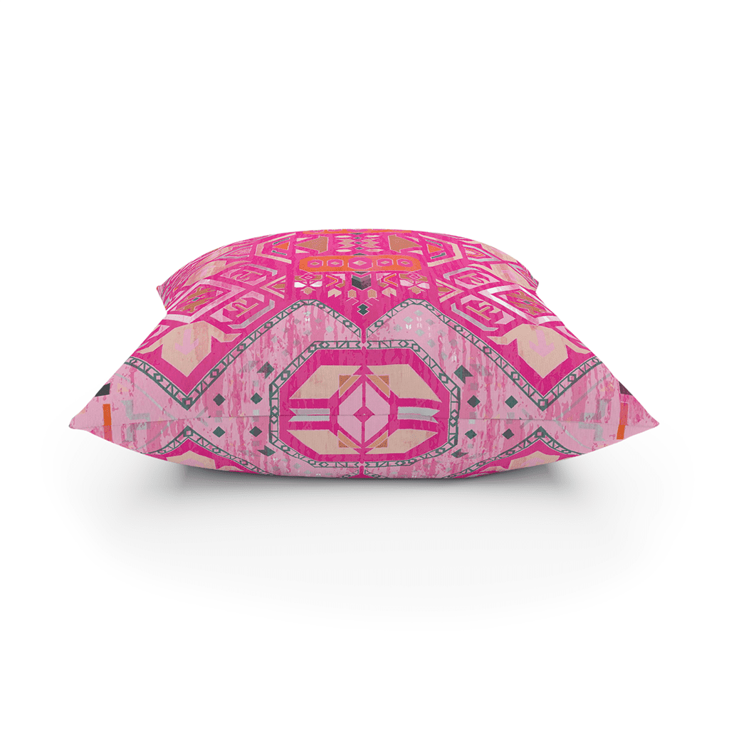 Pink Boho Pillows Ikat - Hot Pink, Boho Throw Pillows for Couch