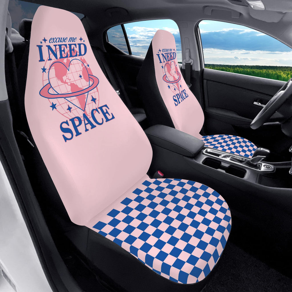 Pink Car Seat Covers for Girls - Cute Car Interior Decor, I Need Space